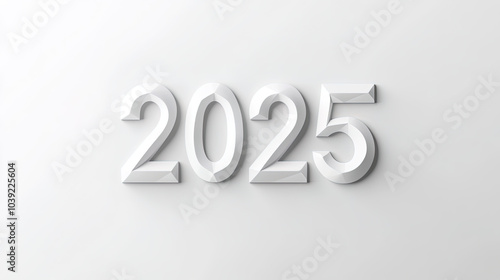 3d render of artistic numbers "2025", poster design and background template for new year