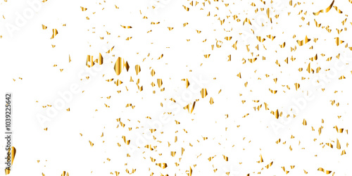 Doted and confetti golden glitter on transparent background. Shiny glittering dust. Gold glitter sparkle confetti that floats down falling. Vector illustration.