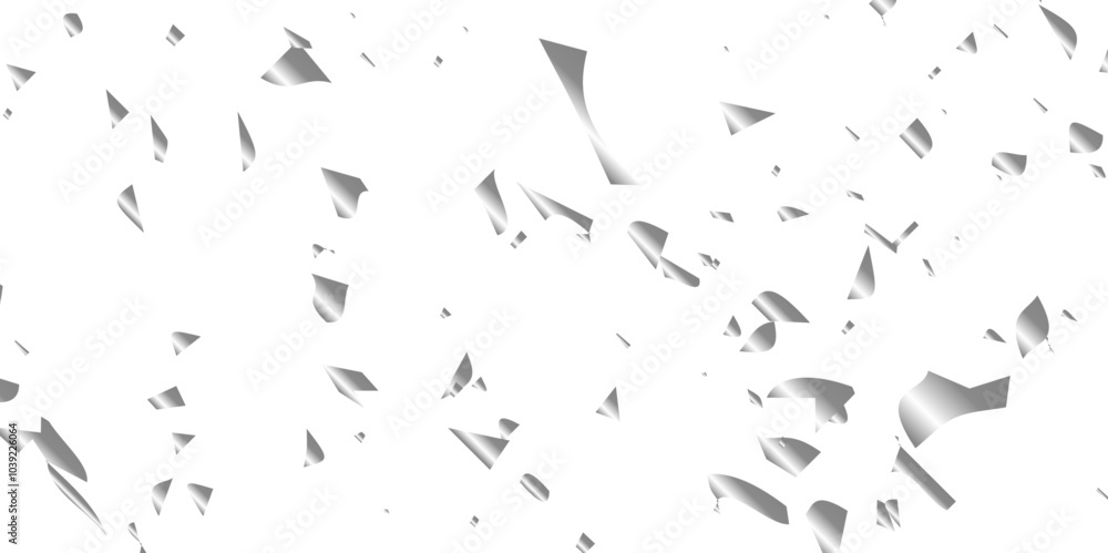 Silver shiny glitter sparkle confetti falling down on transparent background. Vector illustration. Silver shiny glitter sparkle confetti falling down on transparent background. Vector illustration.