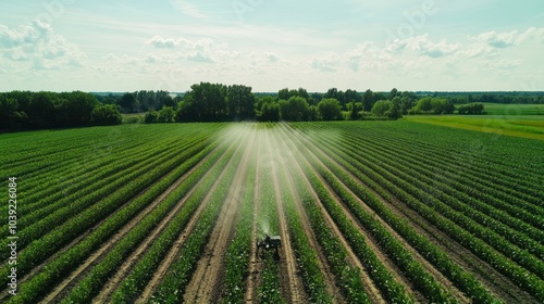 A demonstration of integrated pest management on a large farm, where precision technology monitors pest populations and beneficial insects help reduce the need for chemical interventions