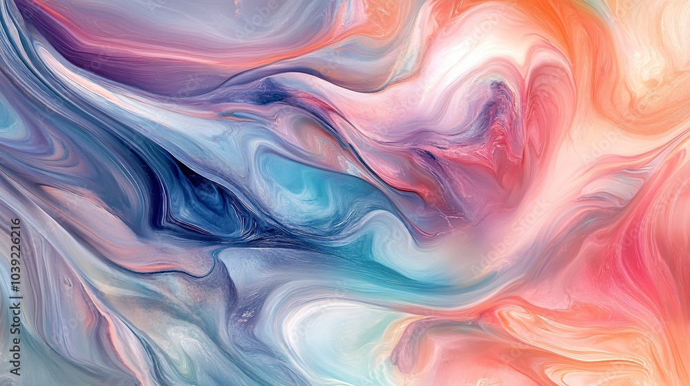 Abstract colorful swirling marble background with shades of pink, blue, and white. Abstract colorful swirling marble background with shades of pink, blue, and white.