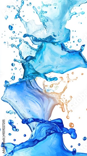 Water splash in shades of blue photo