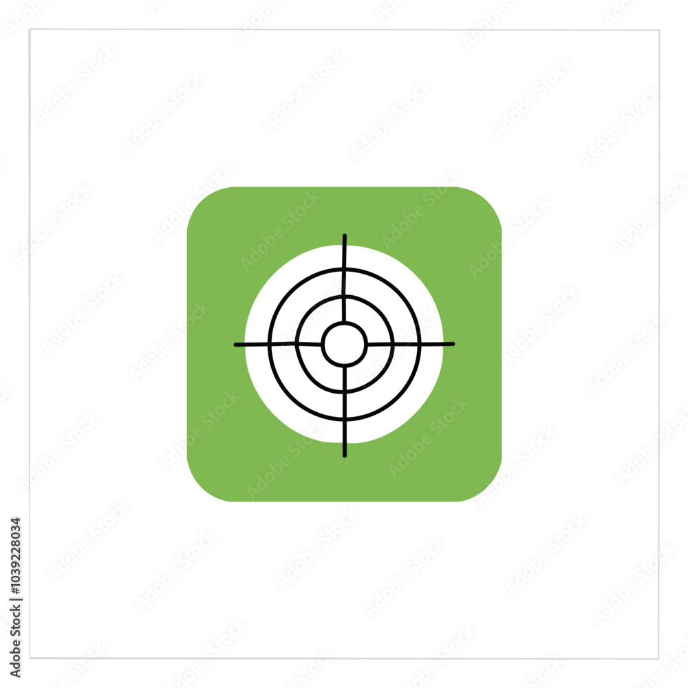 Target color icon on white background. Crosshair symbol vector illustration. Target color icon on white background. Crosshair symbol vector illustration.