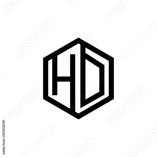 HD logo letter initial design template line illustration vector