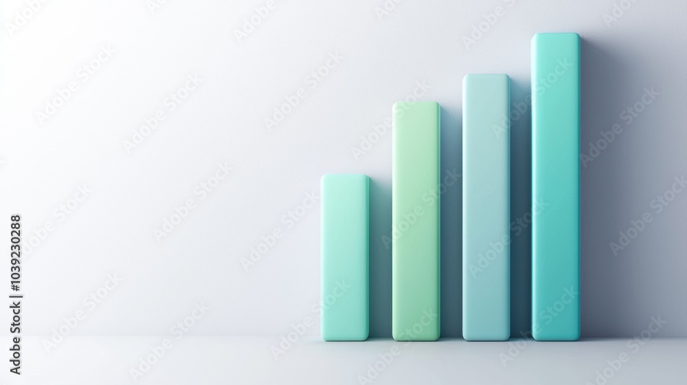 Stylish bar graph in soft green tones against a minimalistic white background, symbolizing growth and success in financial data presentation. Stylish bar graph in soft green tones against a minimalistic white background, symbolizing growth and success in financial data presentation.