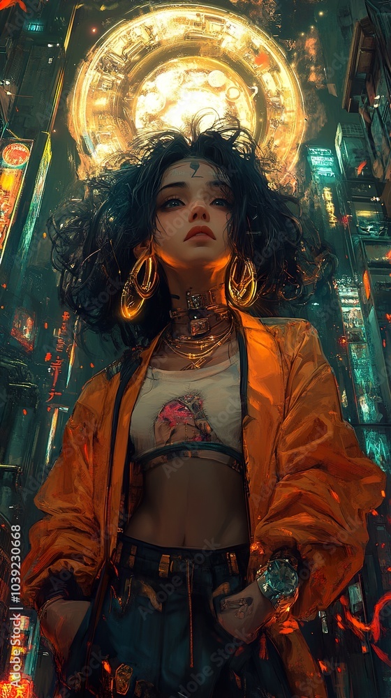 Cyberpunk Woman in a Futuristic City Cyberpunk Woman in a Futuristic City