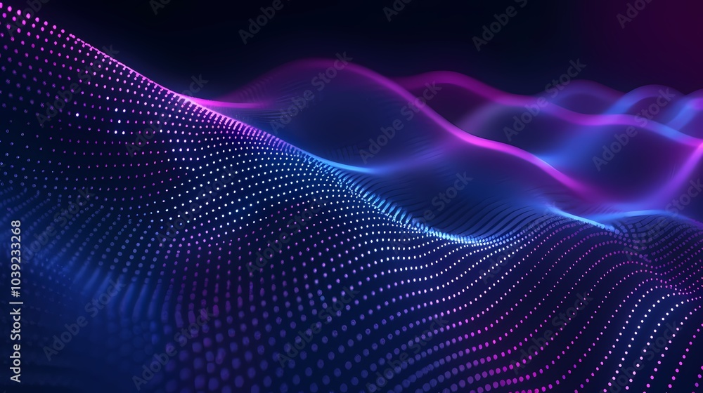 digital technology blue purple audio sound wave dots poster background digital technology blue purple audio sound wave dots poster background