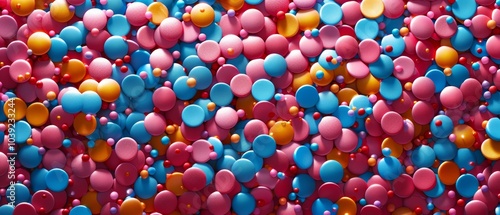 Colorful Polka Dots on Vibrant Background