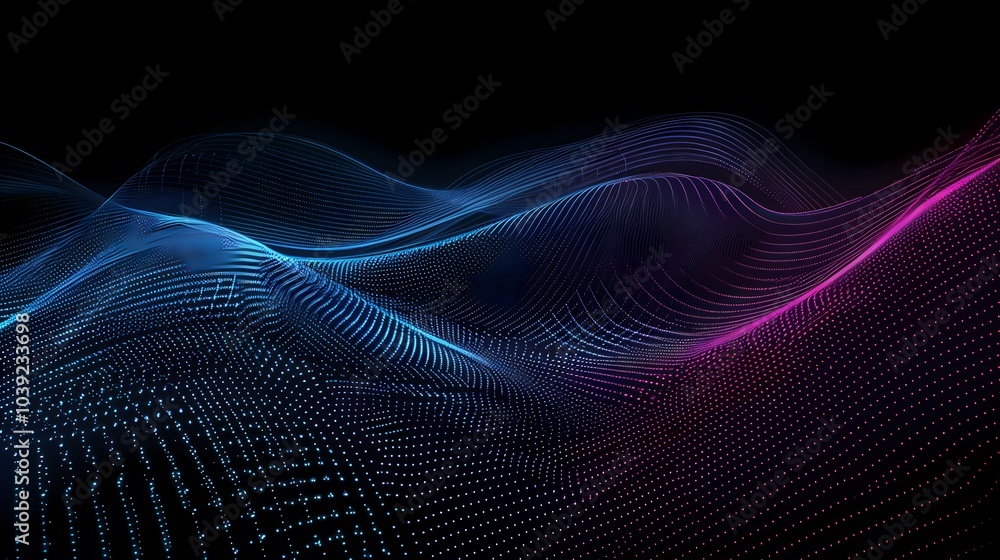 digital technology blue purple audio sound wave dots poster background digital technology blue purple audio sound wave dots poster background