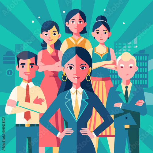 Group of successful multiethnic business team