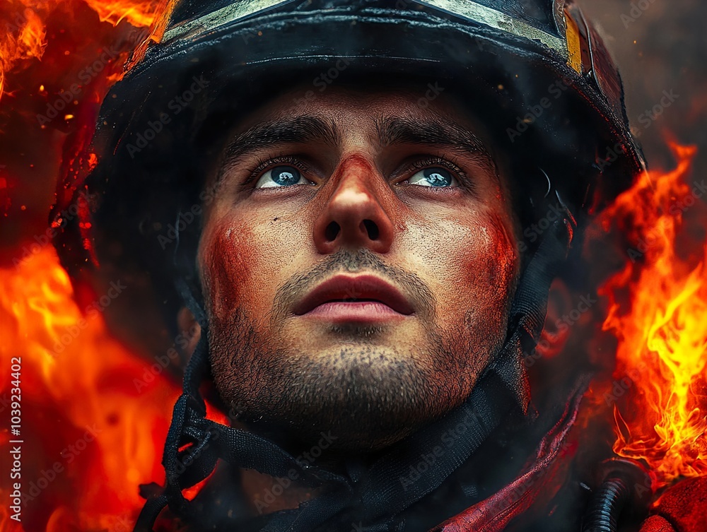Firefighter Portrait: Courage in the Flames Firefighter Portrait: Courage in the Flames