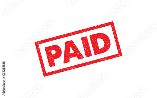 Paid red ink rubber stamp sign symbol seal badge grunge effect accepted approved paid tag vignette
