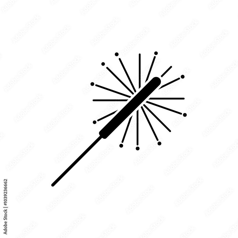 Burning sparkler vector icon, simple flat trendy style illustration for web and app..eps Burning sparkler vector icon, simple flat trendy style illustration for web and app..eps