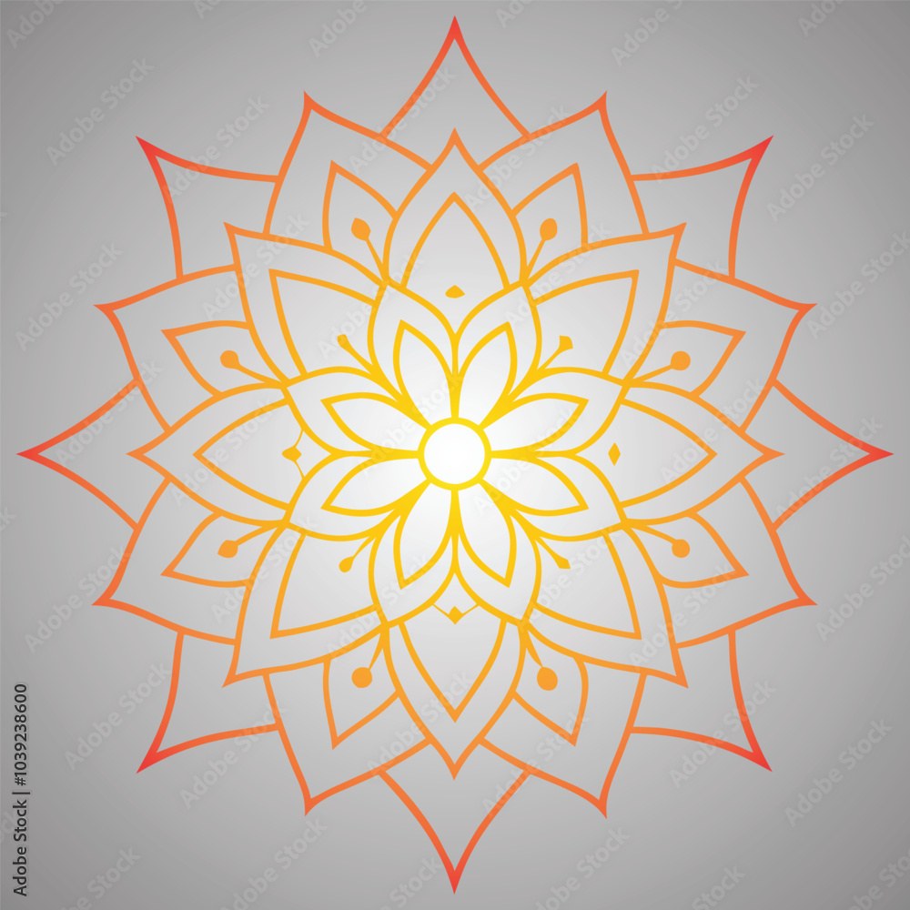 floral mandala on gray background, ornamental decoration floral mandala on gray background, ornamental decoration