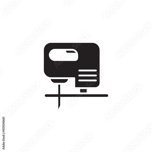 Electric jig saw vector icon. simple flat black trendy style ilustration for web and app..eps
