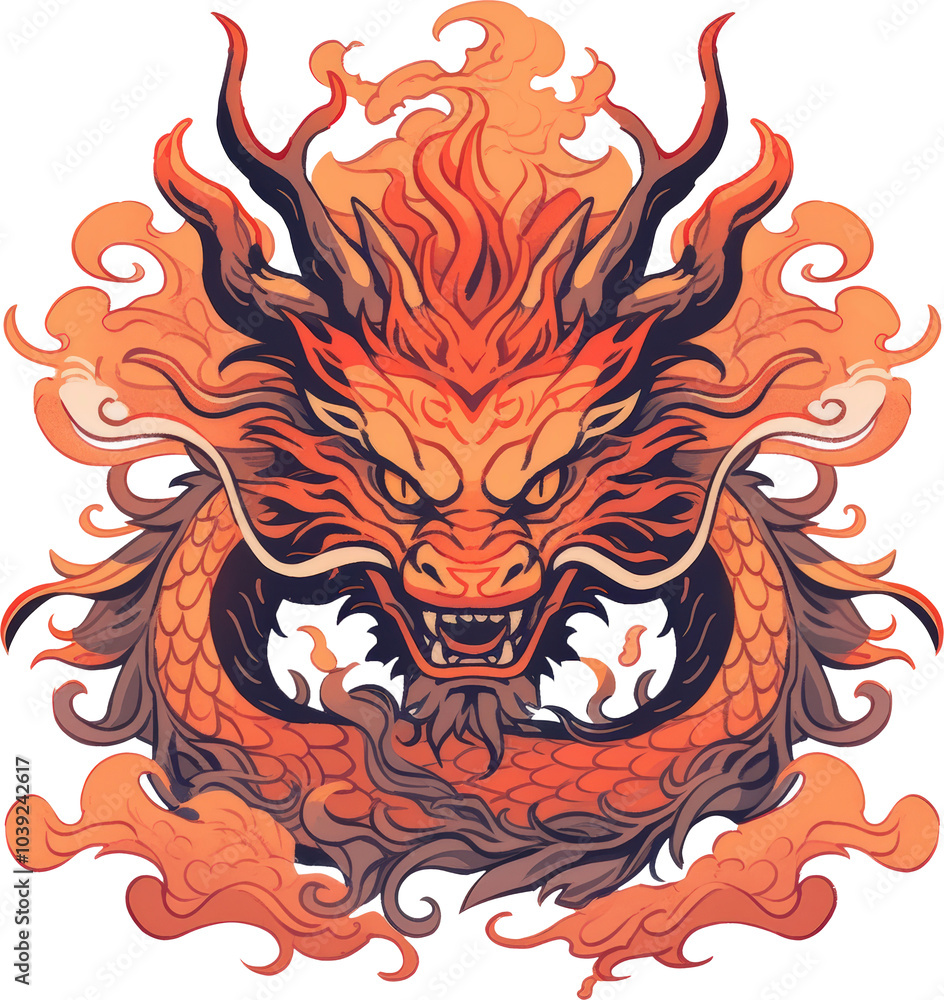 Fierce orange dragon Fierce orange dragon