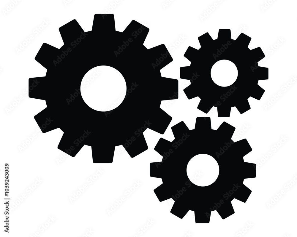 Settings and gear icon, vector sing. Gear icon set. Settings icon vector Illustration. Settings and gear icon, vector sing. Gear icon set. Settings icon vector Illustration.