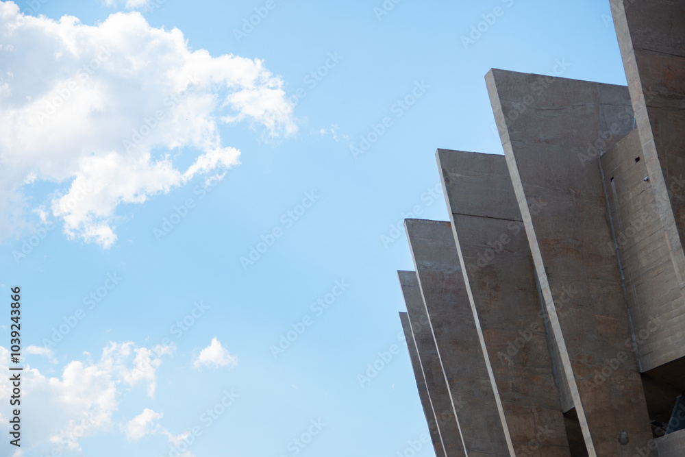 Estádio de futebol, vista parcial, arquitetura