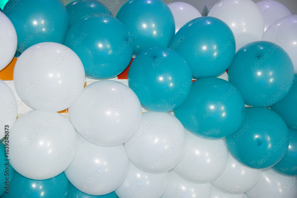 Balões de festa azul e branco Balões de festa azul e branco