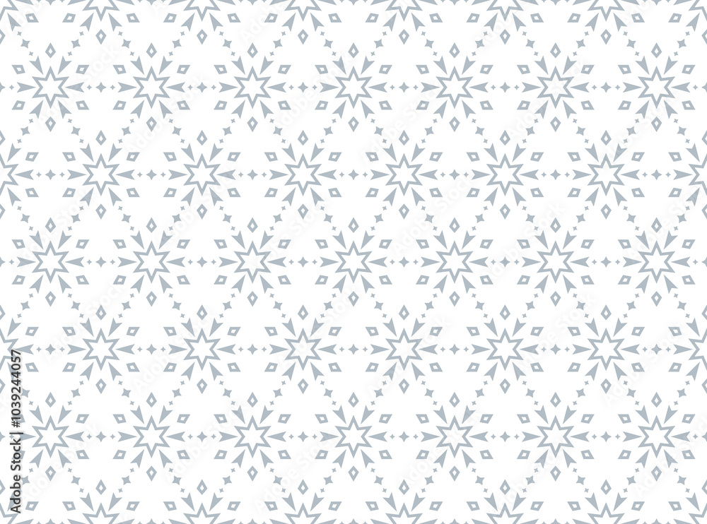 Abstract geometric pattern with lines, snowflakes. A seamless vector background. White and gray texture. Graphic modern pattern Abstract geometric pattern with lines, snowflakes. A seamless vector background. White and gray texture. Graphic modern pattern