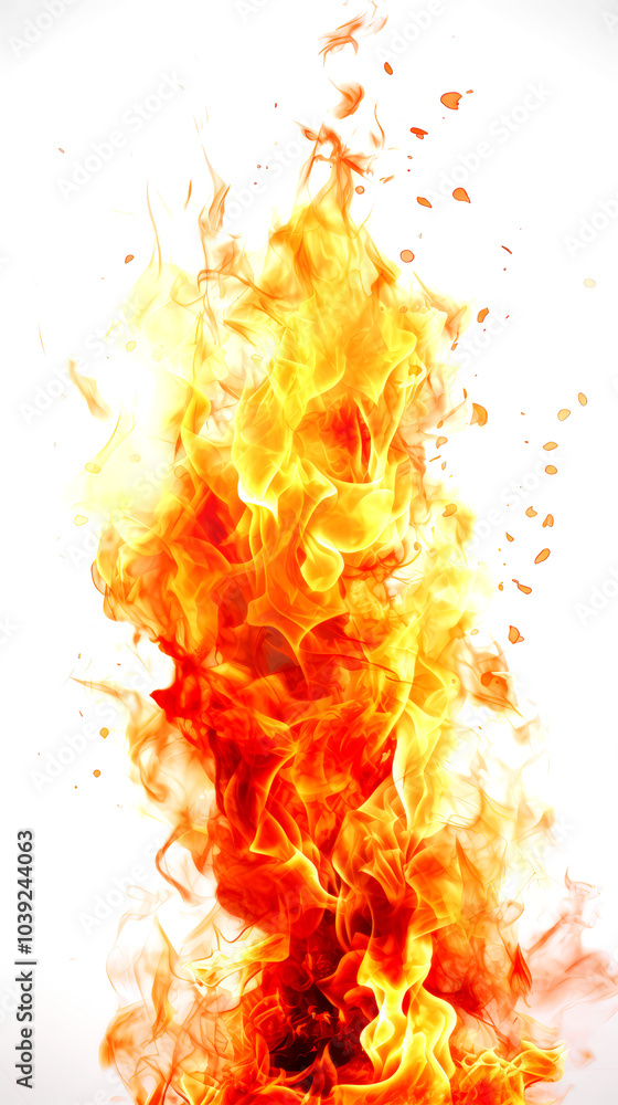 Fiery blaze against dark backdrop