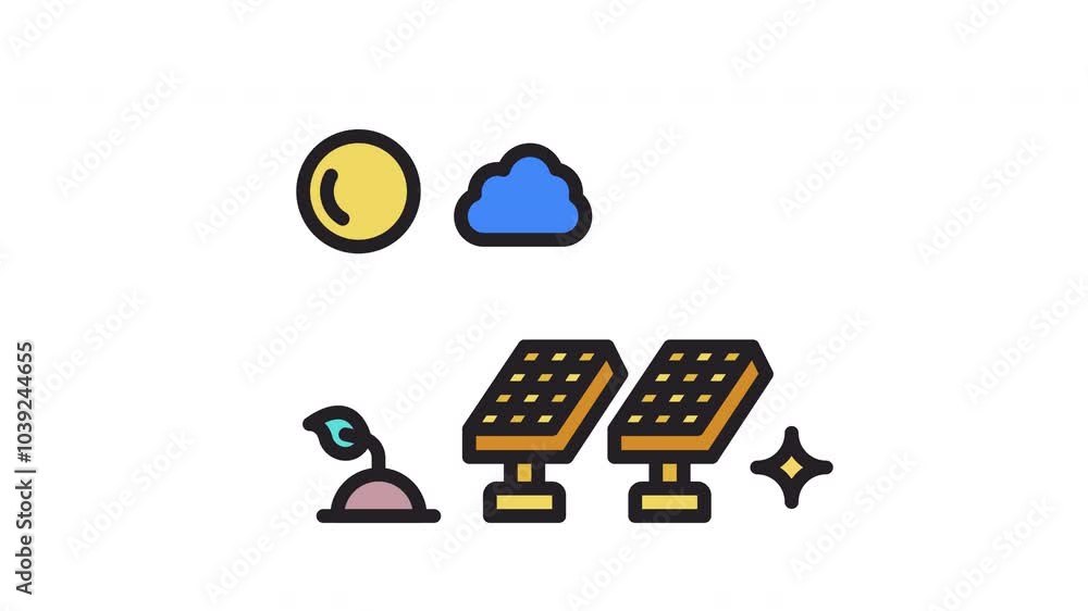 Solar Panel Animated Icon. Alpha Channel 4K Resolution Solar Panel Animated Icon. Alpha Channel 4K Resolution