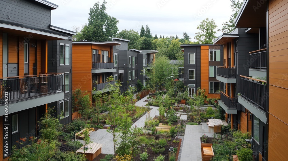 A sustainable co-housing complex in a city, designed with energy ...