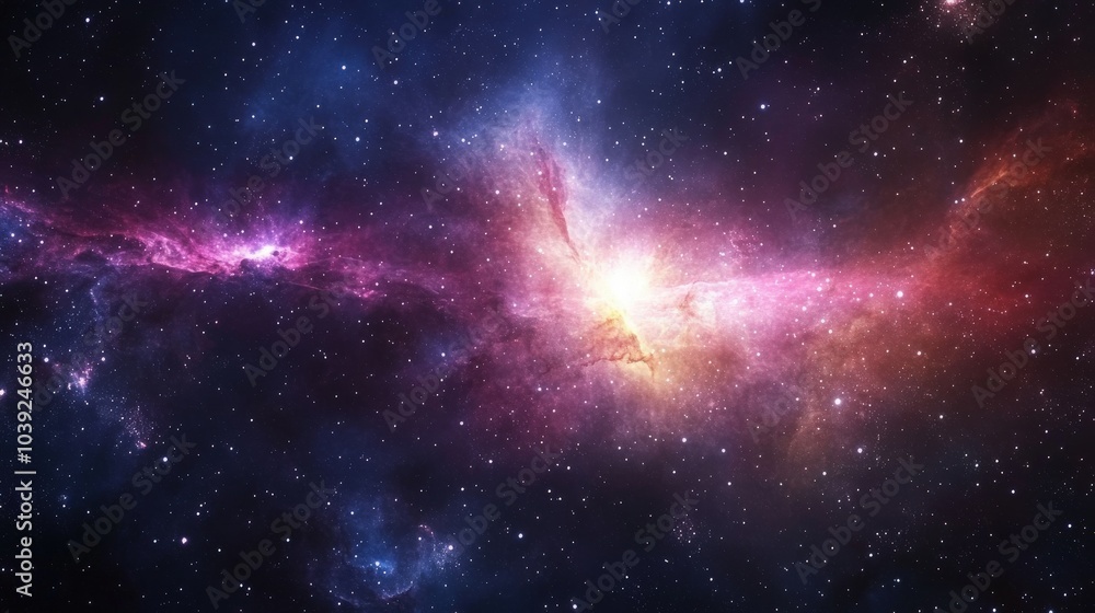 A detailed 360-degree equirectangular HDRI panorama of deep space, showcasing glowing nebulae and countless stars, perfect for creating immersive galactic backgrounds A detailed 360-degree equirectangular HDRI panorama of deep space, showcasing glowing nebulae and countless stars, perfect for creating immersive galactic backgrounds