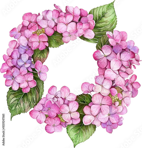 Pink hydrangea wreath