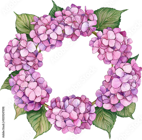 Pink hydrangea wreath