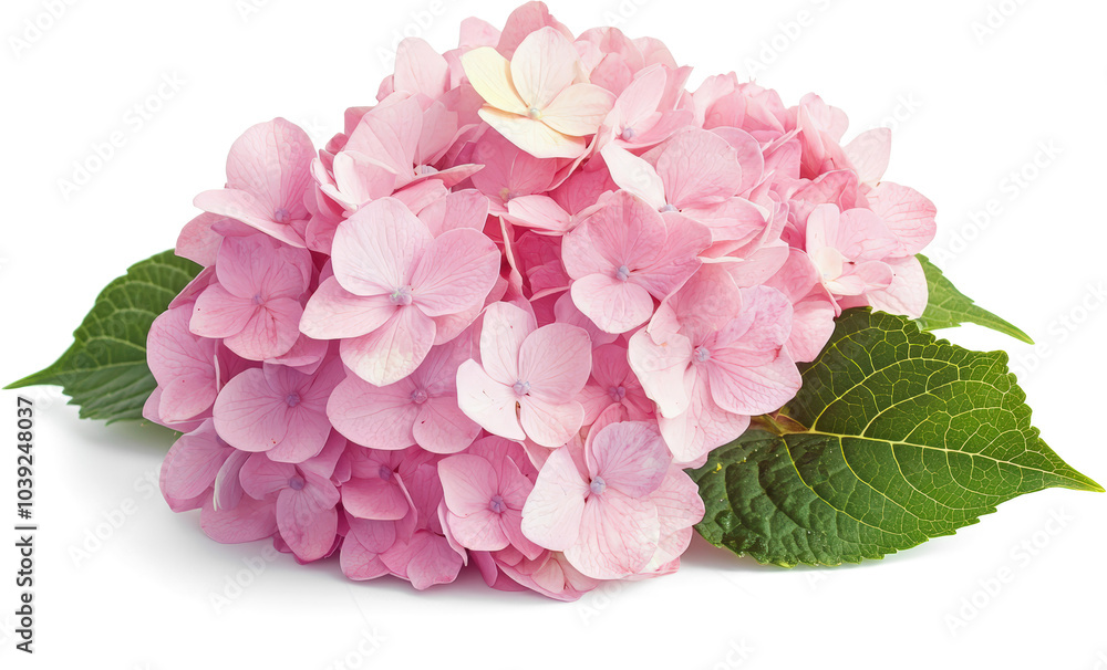 Delicate pink hydrangea blooms Delicate pink hydrangea blooms