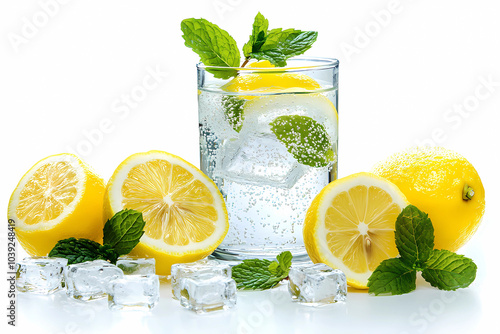mojito cocktail isolated on white background