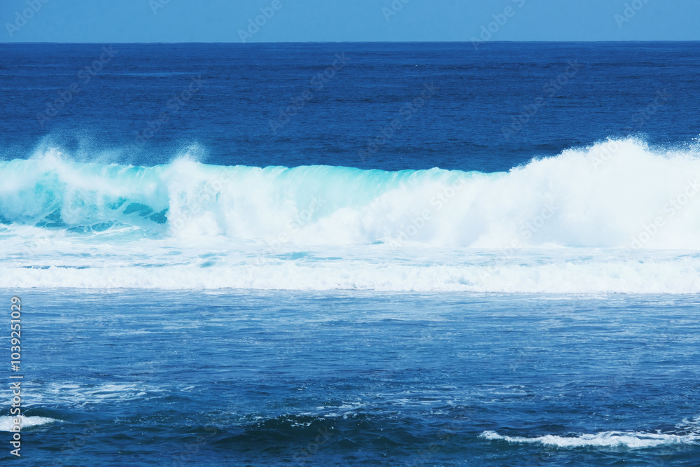 Beautiful waves of Melasti Beach ocean located in Bali Beautiful waves of Melasti Beach ocean located in Bali