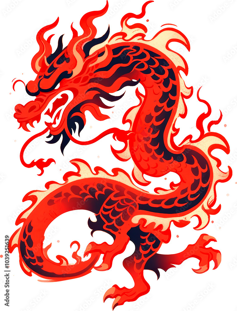 Fiery dragon design Fiery dragon design