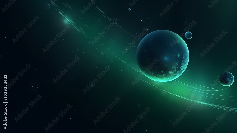 digital technology blue green universe planet illustration poster background digital technology blue green universe planet illustration poster background