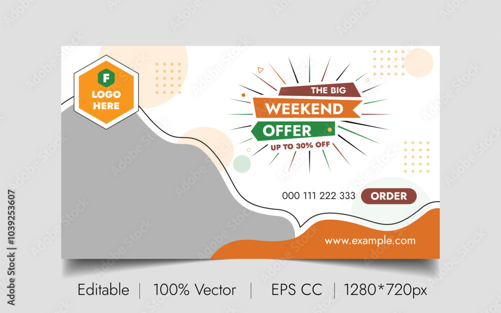 Naklejka premium Creative Food YouTube Thumbnail Design Vector Template