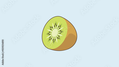 vector illustration of kiwi fruit with a blue background