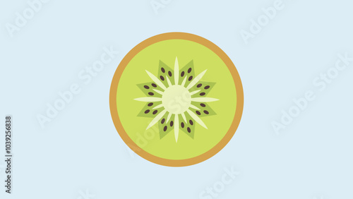 vector illustration of kiwi fruit with a blue background