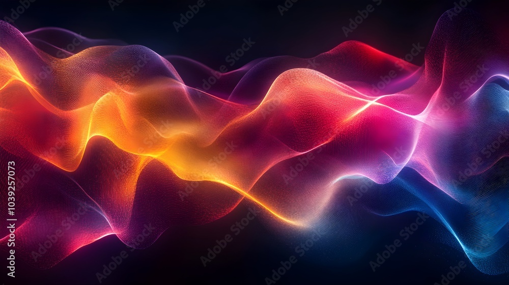 Fototapeta premium Mesmerizing Abstract Sound Waves in Vibrant Cosmic Hues