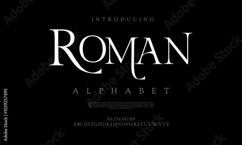 Roman typography beauty fashion elegant minimalist serif italic fonts decorative wedding vintage retro logos. Minimal luxury font alphabet logo. Vector illustration