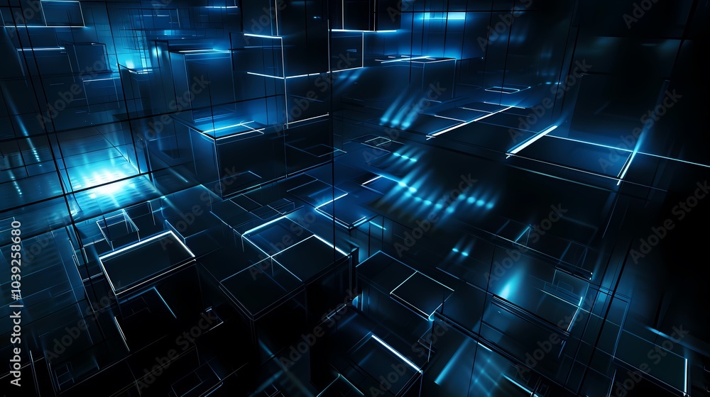 digital technology abstract blue glowing cube poster background
digital technology abstract blue glowing cube poster background