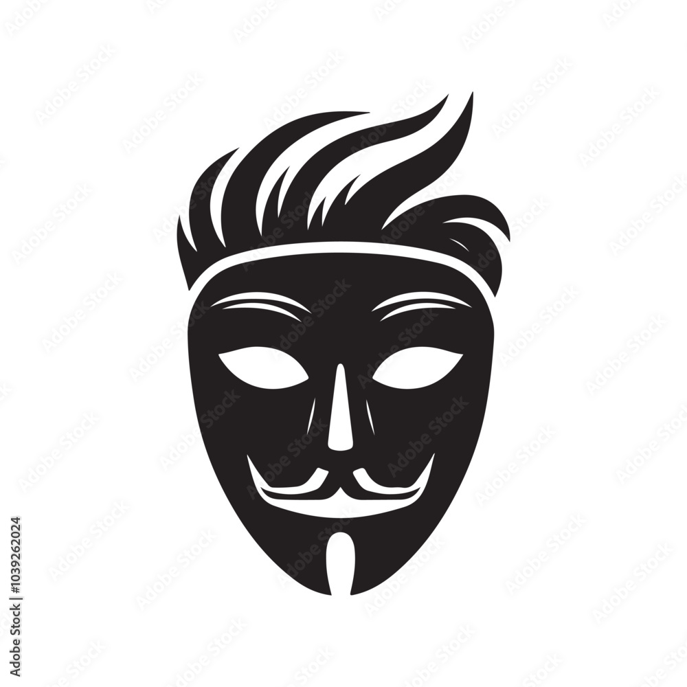 Hacker Mask Silhouette Vector Illustration - Perfect for Graphic Design Projects Hacker Mask Silhouette Vector Illustration - Perfect for Graphic Design Projects