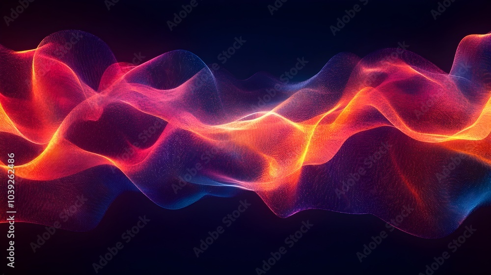 Obraz premium Vibrant Digital Soundwaves Mesmerizing Colorful Abstract Motion Artwork