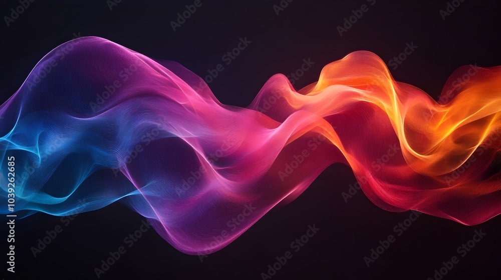 Colorful Abstract Sound Waves Flowing with Dynamic Motion and Energy Colorful Abstract Sound Waves Flowing with Dynamic Motion and Energy