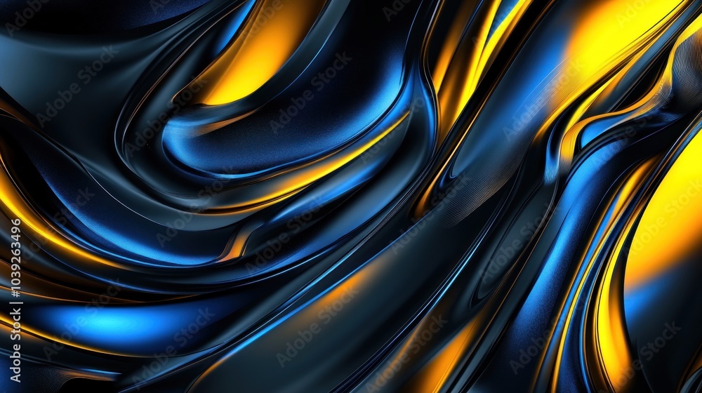 A smooth, abstract design featuring flowing blue and gold textures. A smooth, abstract design featuring flowing blue and gold textures.