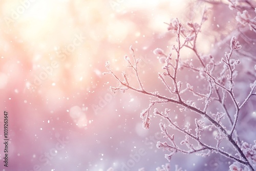 illustration of trees with pastel colors at winter, vector background