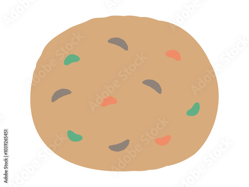 おでんの具のがんもどきのベクターイラスト