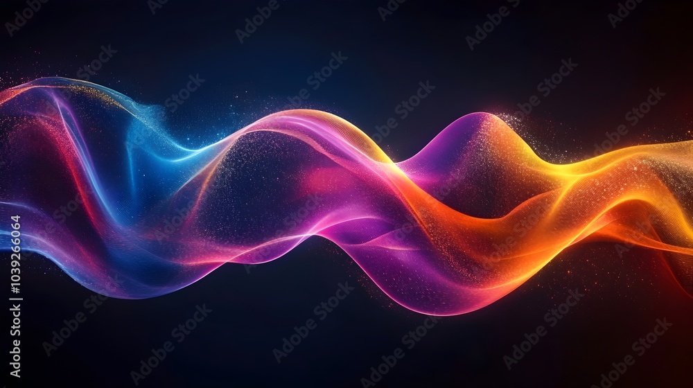 Obraz premium Captivating Abstract Colorful Sound Waves in Motion Generating Dynamic Energy and Rhythm