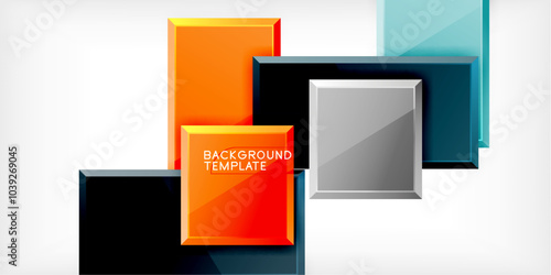 Square shape color abstract geometry. Vector Illustration For Wallpaper, Banner, Background, Card, Book Illustration, landing page