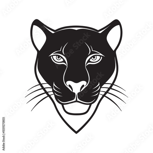 Black Panther Head vector art design photo